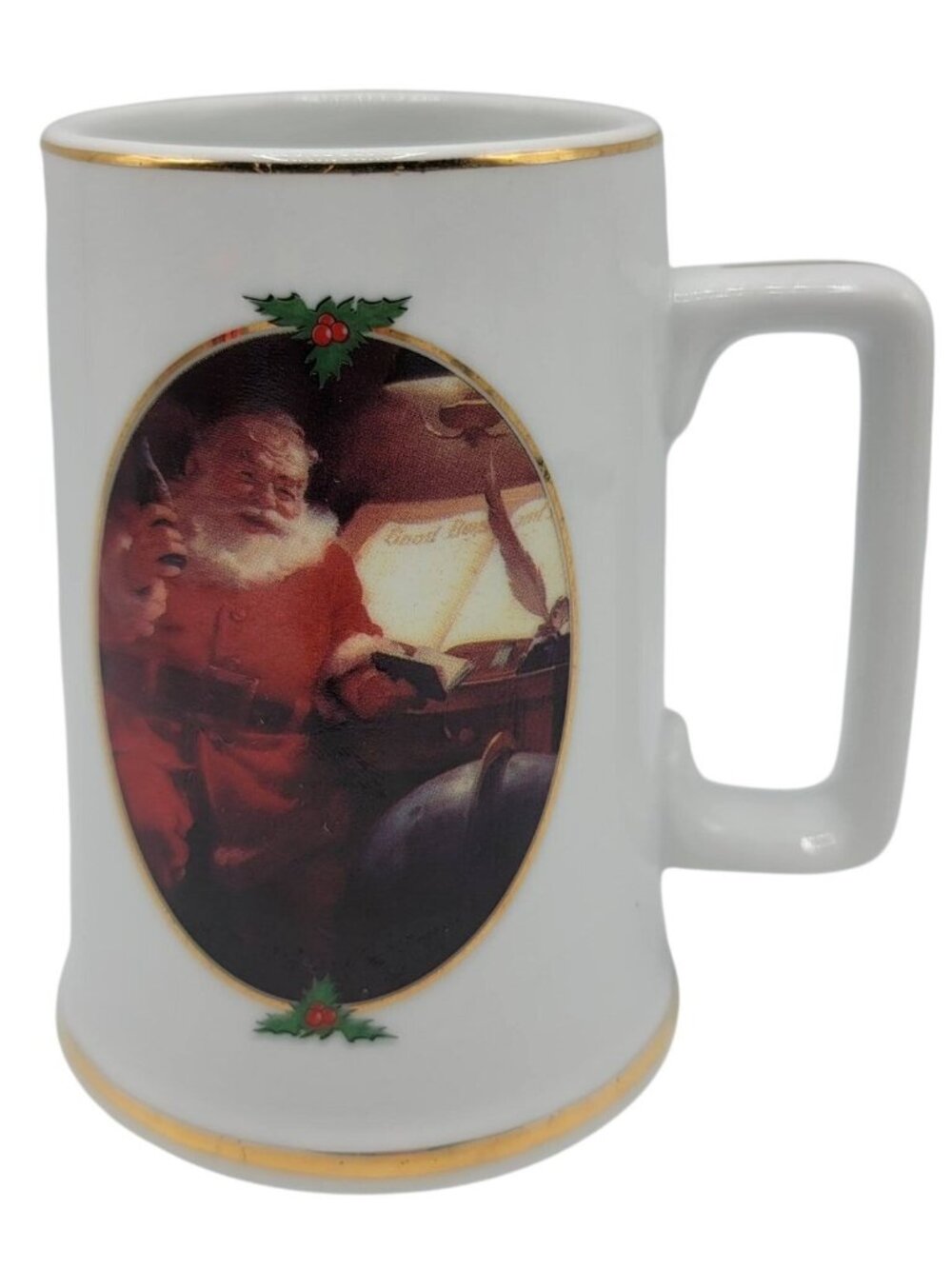 Coca Cola Christmas Holiday Mug Stein Good Boys Girls Santa Claus Vintage 1996
